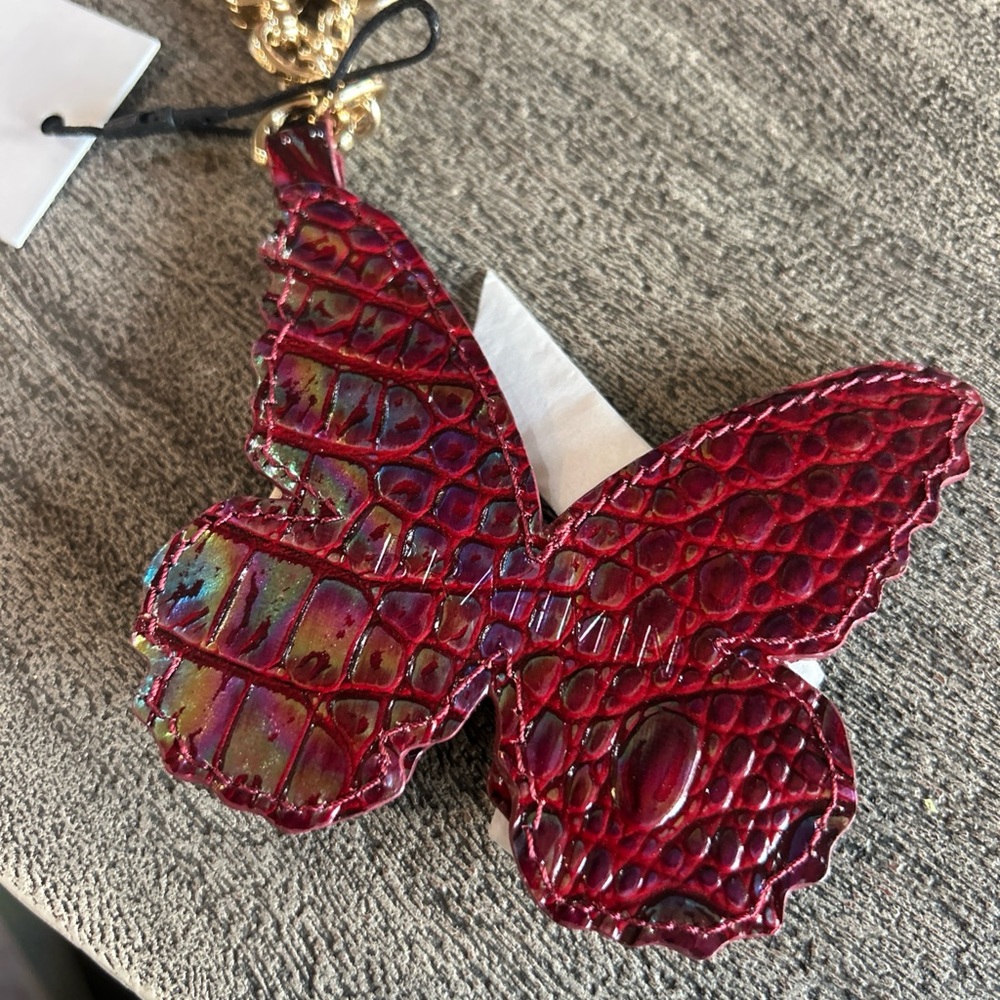 BRAHMIN Sangria Melbourne Butterfly Keyfob Tassel Purse Charm NWT  🦋 - Picture 5 of 6